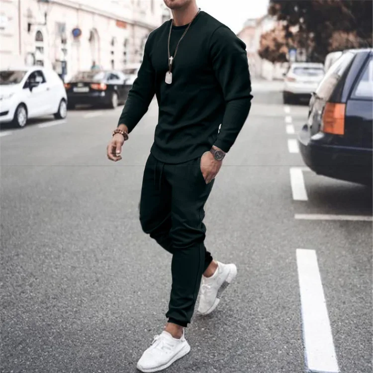 Men's Sets Casual Tracksuit Men Long Sleeve O-Neck T Shirts+Sport Long Pants Suit Casual Men Clothing Mens Joggers Sets Summer - Image 4