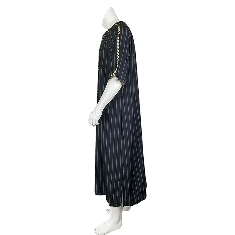 2024 Islam Men Clothing Kaftan Muslim Fashion Robe Embroidered Loose and Breathable V-neck Mid-sleeve Robe Man Muslim Dress Eid - Image 5