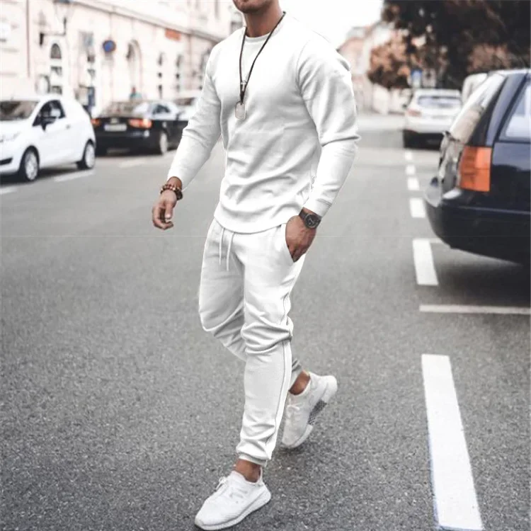 Men's Sets Casual Tracksuit Men Long Sleeve O-Neck T Shirts+Sport Long Pants Suit Casual Men Clothing Mens Joggers Sets Summer - Image 3